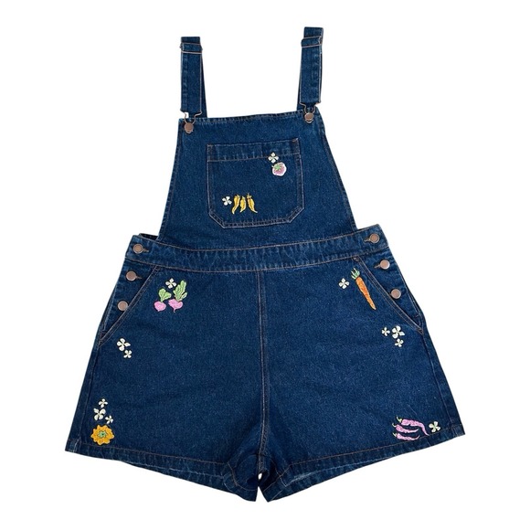 NWT PRINCESS HIGHWAY Market Day Embroidery Denim Short Overall | Size 16 (3XL) - Picture 1 of 5